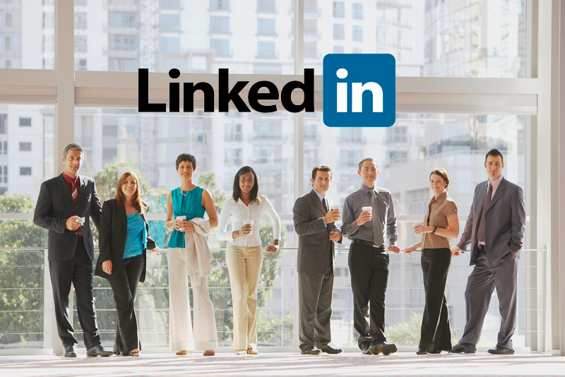 social media marketing (image: Linkedin logo with image of group of people)